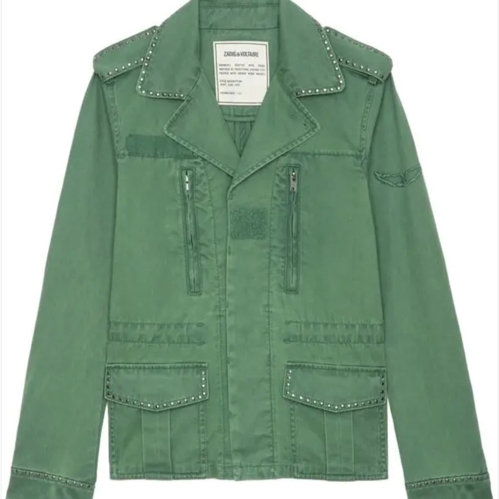Zadig & Voltaire Olive Studded Jackets